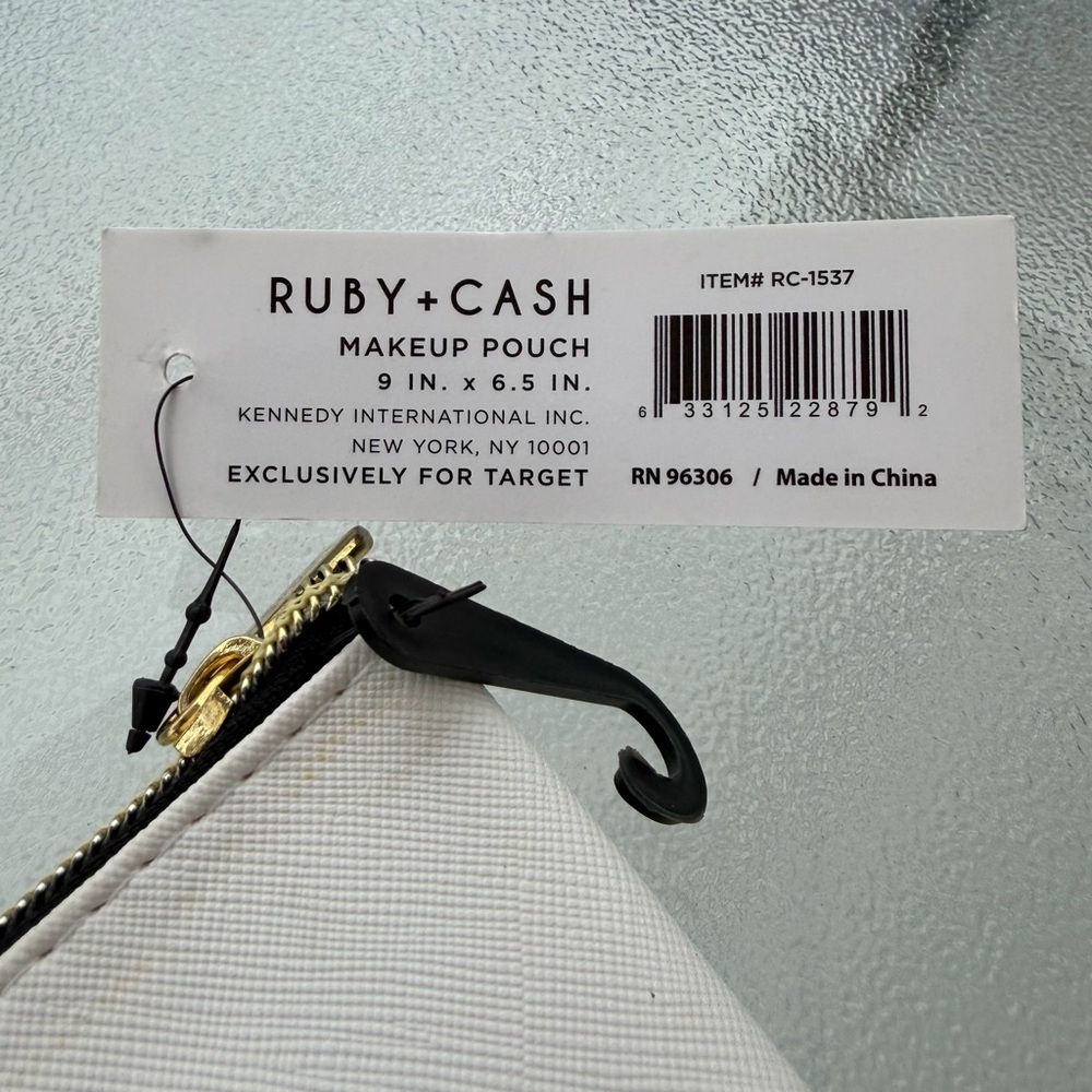 Ruby+Cash White “Shine” Zip Top Cosmetic Pouch / Makeup Bag - Picture 4 of 5